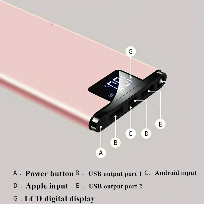 

Power Bank 10000 MAh Waterproof Portable for All Smart Phone Battery Powerbank Quick Charging 3.0 External Battery Double USB
