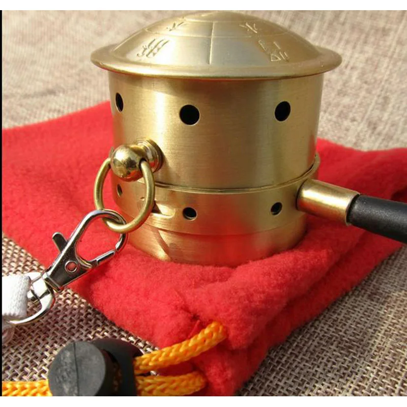 Pure copper dragon tank moxibustion moxibustion tool box temperature with moxa cans Special article ai ai tower fire