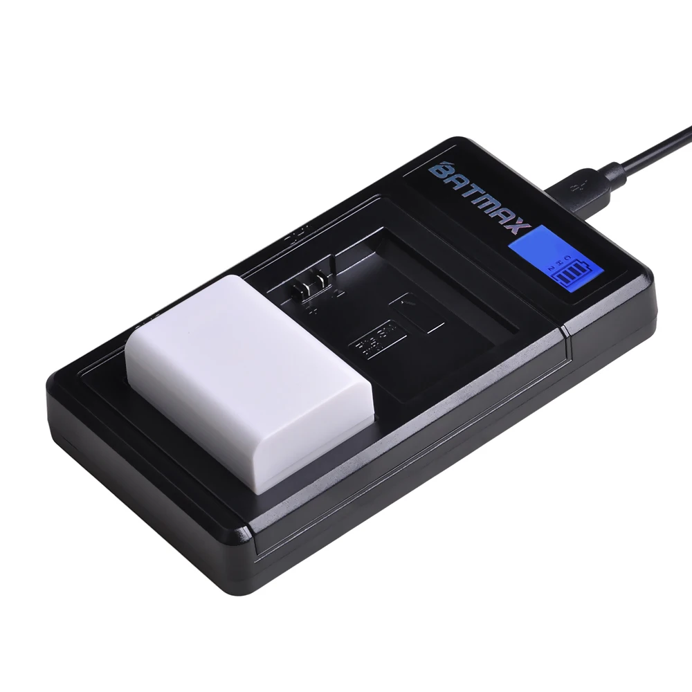 1B with charger Batmax NP-FW50 NPFW50 белый акумуляторная батарея+ ЖК-дисплей USB Dual Зарядное устройство для sony Alpha a6500 a6300 a7 7R a7R a7R II a7II NEX-3 NEX-3N NEX-5 - Цвет: 1B with charger
