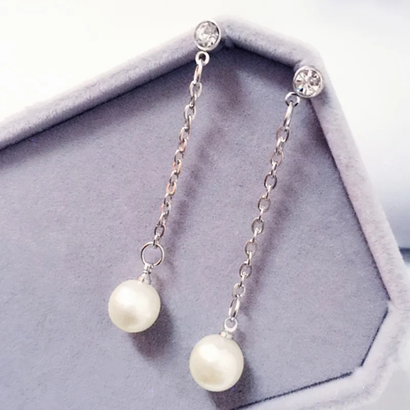 Новая мода флэш имитация жемчуга Серьги с кисточками со стразами длинный участок женский темперамент ювелирные серьги оптом