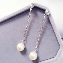 Новая мода флэш имитация жемчуга Серьги с кисточками со стразами длинный участок женский темперамент ювелирные серьги оптом