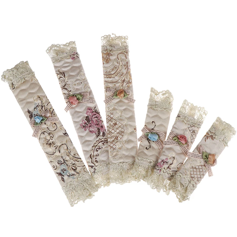 1Pair Refrigerator Handle Cover Embroidered Lace Refrigerator Door Handle Covers Home Door Covers Decorative Props