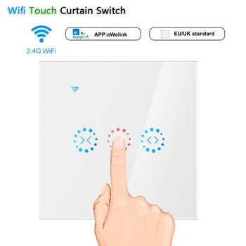 

New Smart WiFi Curtain Wall Switch Touch for Electric Motorized Curtain Blind Roller Shutter Works with Alexa Google Home