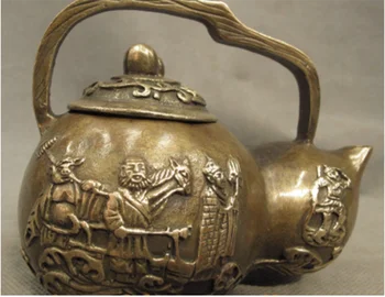 

Chinese Bronze Copper XiYouJi Figure Monkey Sun WuKong King Gourd Statue Tea Pot 32%