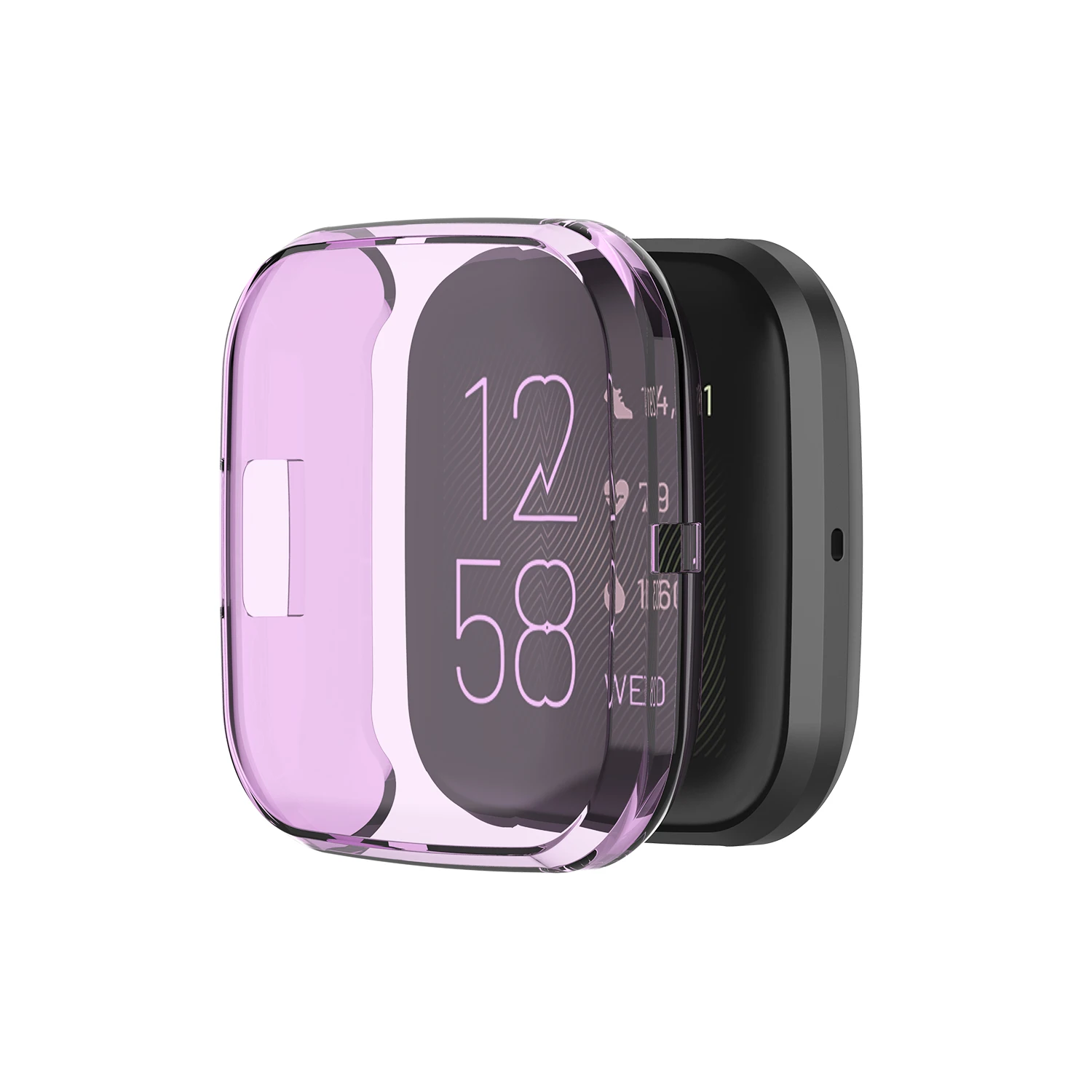 Purple Для Fitbit Versa 2 Ультратонкий Мягкий защитный чехол из ТПУ с полным покрытием для Fitbit Versa 2 Band Smart Watch защитный чехол - Цвет: Purple