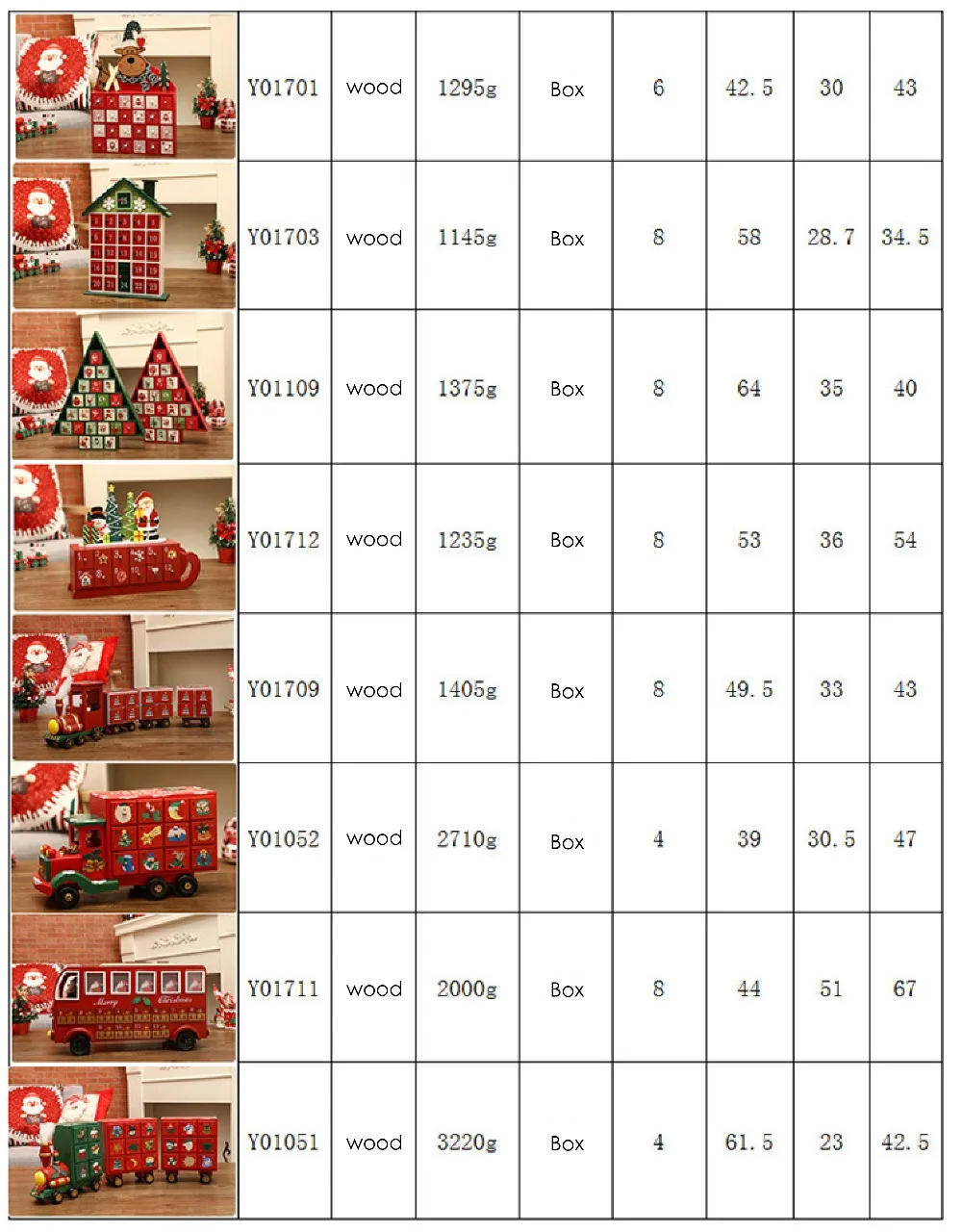 Christmas Ornament Craft Countdown Calendar Advent Home Desktop Drawer Living Room Decorative House Shape Wooden DIY Storage Box