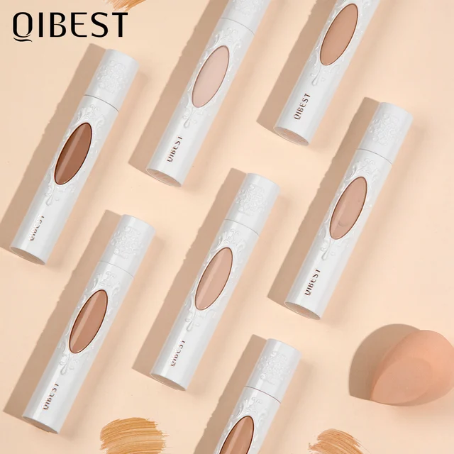 QIBEST Foundation Makeup Base Liquid Matte Base High Coverage Brighten Corrector Concealer Cream Face Cosmetics Makeup