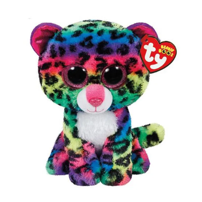 

Ty Beanie Boos Cute Animals Dotty The Rainbow Leopard Plush Toy Plus Size 40cm