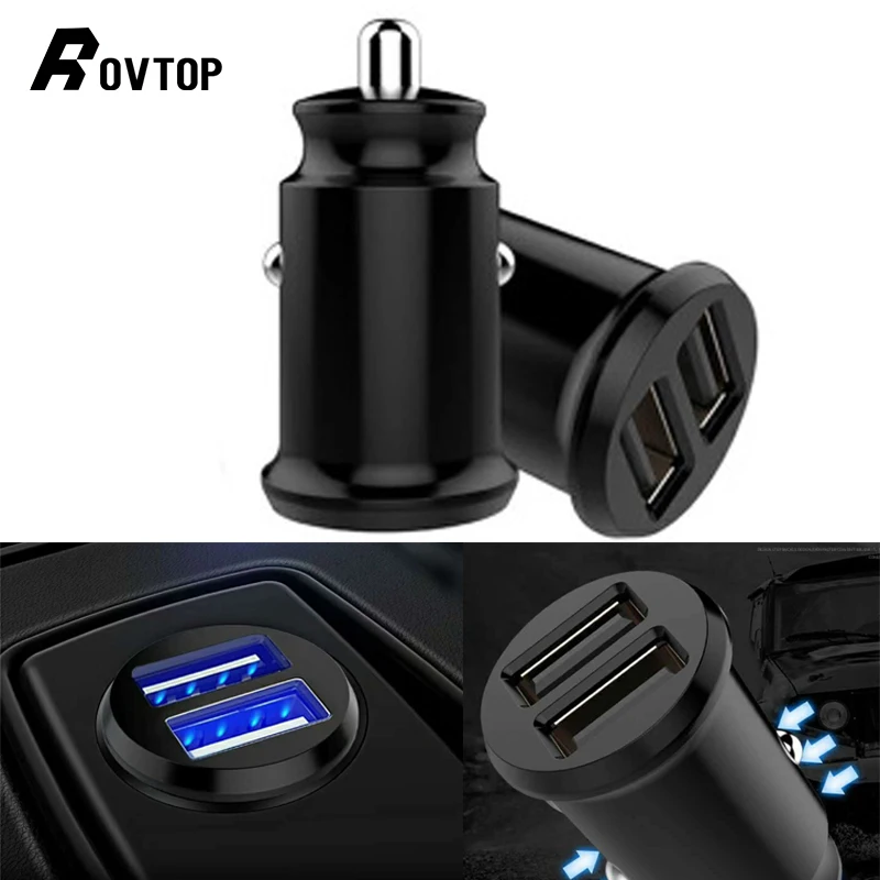 Rovtop Mini USB Автомобильное зарядное устройство 3.1A автомобильное двойной для