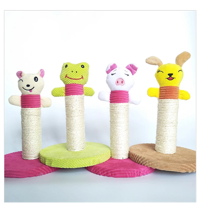 Кошка дерево сизаль веревка скалолазание Рамка DIY Кошка Скребок моделирование плюшевая голова игрушка для домашних животных собранная игрушка для кошек