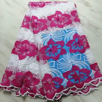 

2019 New Designs African Lace Fabric With Beads stone African Lace Embroidery Guipure Lace Trim High Quality for Nigerian Dress