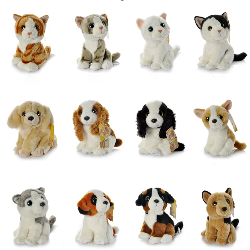 Peluche chien réaliste de 7 pouces, jouet en forme de chat, doux, Husky,  berger, Cocker, épagneul, Saint berger | AliExpress