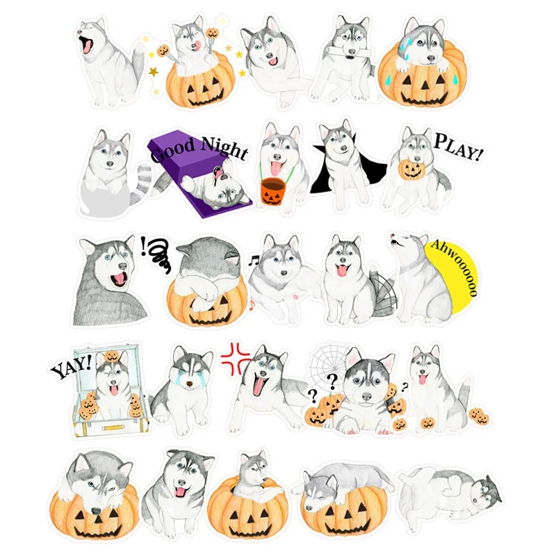 

40 Pcs Cute Husky Dogs Scrapbooking Stickers DIY Craft Sticker Photo Albums Diary Decor