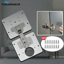 Placa de bisagra de puerta de armario de cocina, placa de fijación de bisagra de acero inoxidable, reparación de bisagra de armario, instalación de panel lateral, reparación de armario