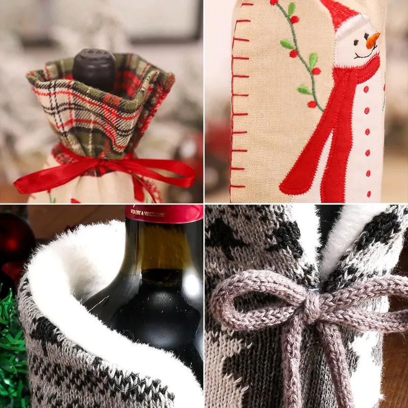 Christmas Decorations Christmas Wine Bottle Cover Merry Christmas Decorations For Home Ornament Xmas Table Decor New Year Navidad Gift