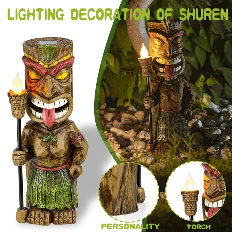 

Multicolored Maya Totem Decorative Light Cute Exotic Hawaiian Luau Party Light for Pool Patio and House Garden Decoration