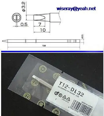 

DHL/EMS 20pcs T12-DL32 TIP 12V-24V for H AKKO 942/950/951/952/202/204/206 soldering station-A7