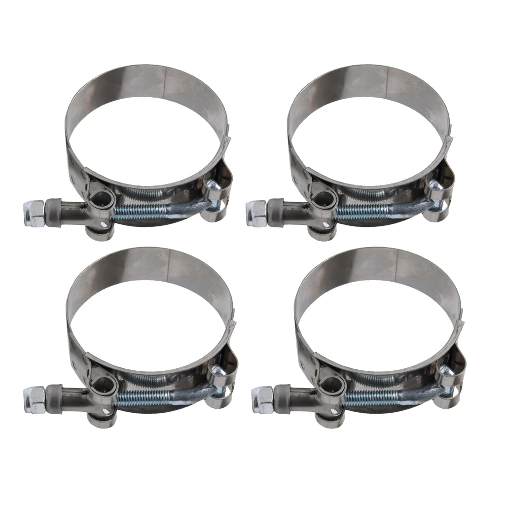 4X 95-103MM Stainless Steel T- Clamps Turbo Intake Silicone Hose Clamps