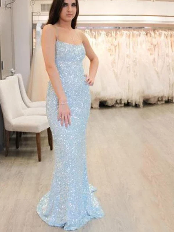 Длинное платье для выпускного вечера в стиле русалки,, Vestidos De Gala, блестящие вечерние платья с блестками, с открытой спиной, на бретельках, Robe De Soiree