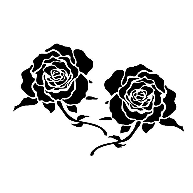 15cm*14cm Beautiful Red Rose Car Stickers Waterproof Vinyl