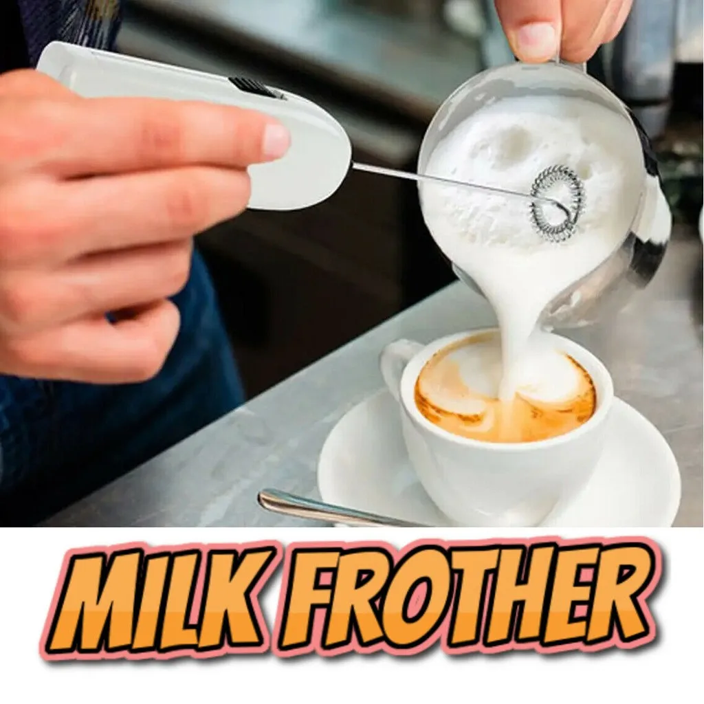Electric Milk Frother Egg Beater Kitchen Drink Tools Foamer Whisk Frothy Blend Whisker Mixer Stirrer Coffee Cappuccino - Цена: 85,92 - 153,47 руб.