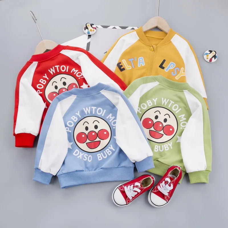 

2020 Childrenswear Cartoon Bread Superman Mixed Colors Long-sleeved Coat Spring And Autumn New Style Korean-style Men And Women