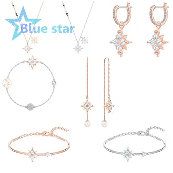 

Swarovskis original 1:1 exquisite jewelry star earrings romantic star necklace pearl star earrings Fashion ladies jewelry