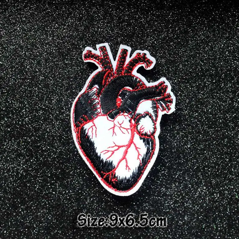 Nicediy Heart Embroidered Patches For Clothing Iron on Patches Punk Hippie Patch Applique On Clothes DIY Stickers Washable Badge