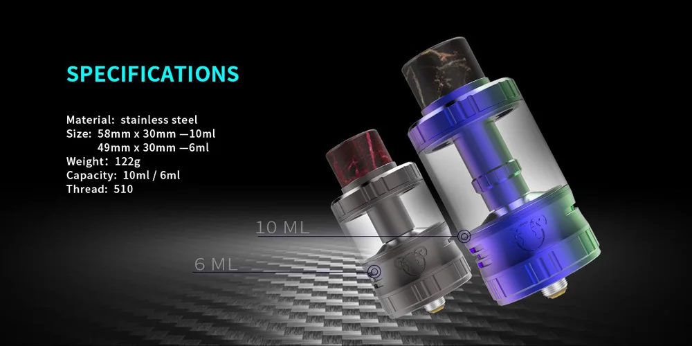 G-TASTE Aries 30 RTA бак с 12 уровнями контроля воздушного потока и 510 резьбой Vape испаритель vs Zeus X/Dead rabbit