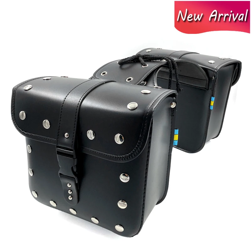 New XL883 XL1200 Motorcycle Saddle Bags For Harley Sportster XL 883 XL 1200 Pu Leather Side Tool Bag Luggage Black and Brown