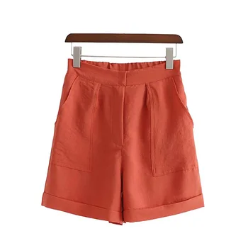 

Stylish Chic Pockets Solid Shorts Streetwear ElegantWomen High Waist Zipper Fly Short Pants Casual Pantalones