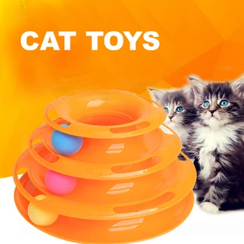 

Pet products Cat Turntable Three-layer Track Puzzle Whirling Play Game Cat Toys Interactive Pet Kitten Toys Prevent depression