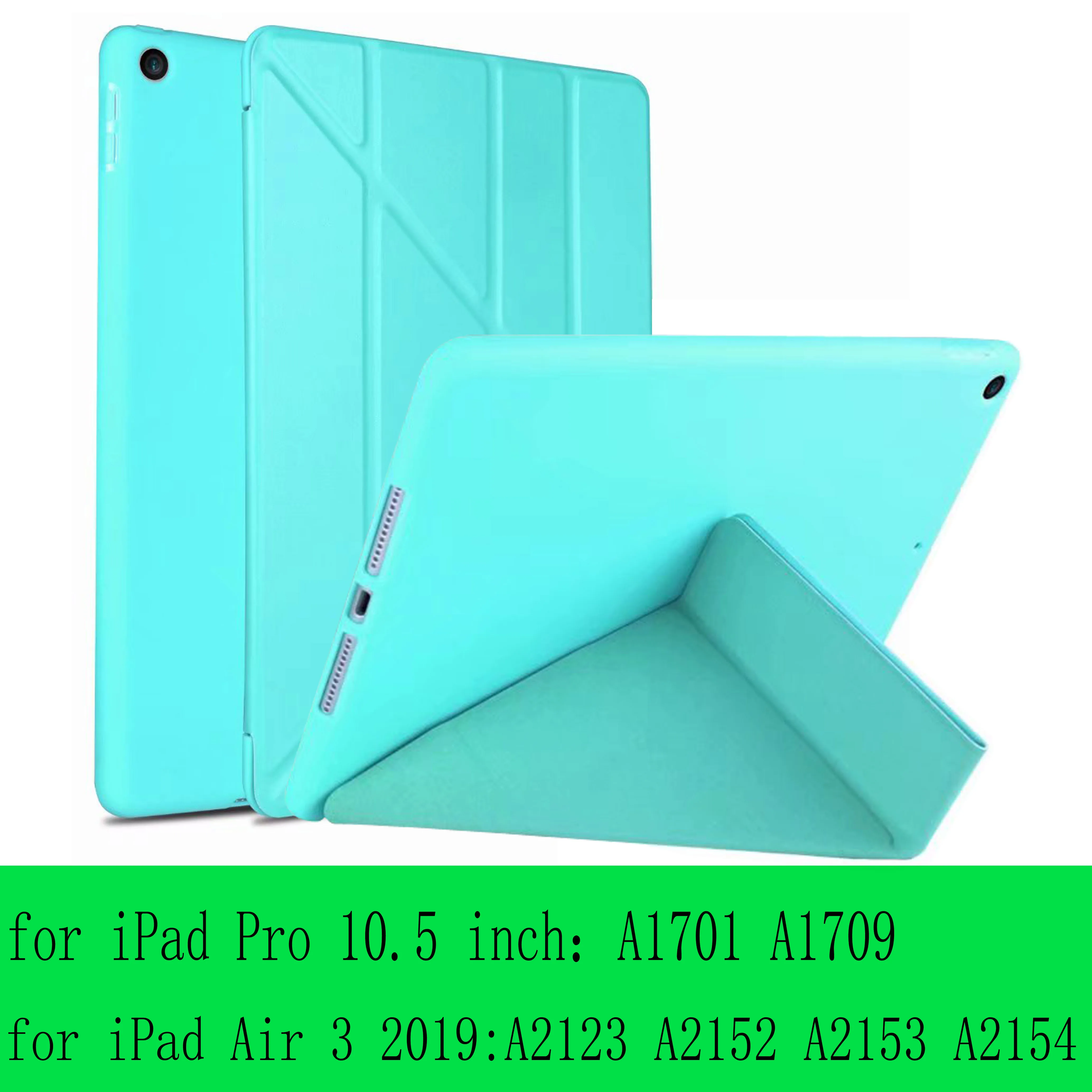 Чехол для ipad 9,7 10,2 6-го 7-го поколения Air 3 2 1 из искусственной кожи Smart Auto Sleep Wake Cover Pro 10,5 дюймов TPU силиконовый чехол - Цвет: Green-BX-FW-AIR3
