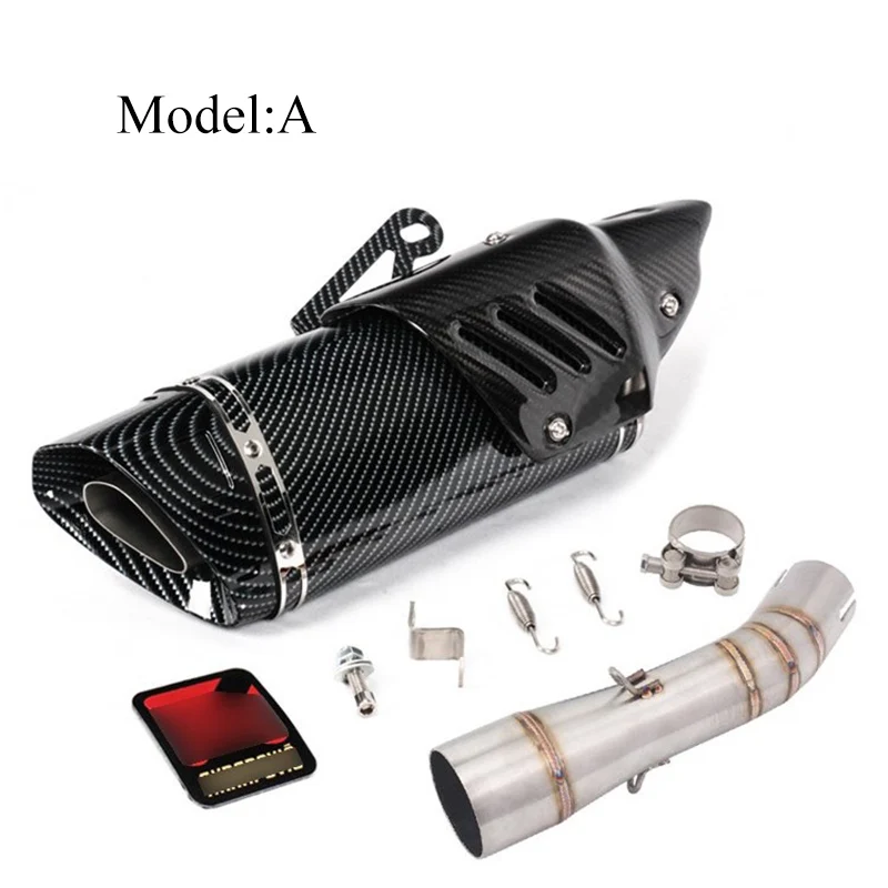 Motorcycle Exhaust System Connect Mid Pipe Link Muffler Tip Tube Whole Set Pipe For Benelli 502C Exhaust Modified Slip On Escape