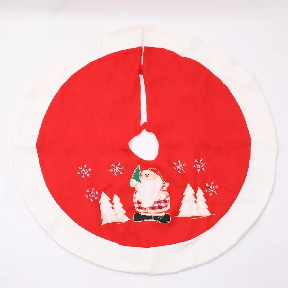 

Christmas Tree Skirt Arpet Christmas Apron Red Burlap Leg Tree Base Skirt Decor Elk Round Carpet for Home New Year Xmas Decor