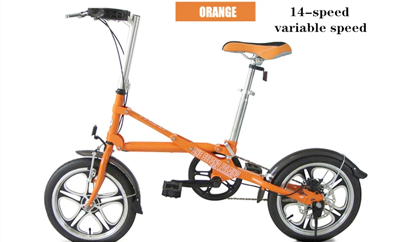YI ZHE ]ONE SECOND FOLDING 14吋折り畳み自転車 シングル/オレンジ