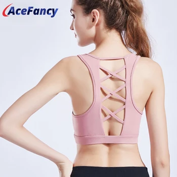 

Acefancy Women Sport Bra Top Push Up Crop Top Woman White Gym Tops Vital Fitness Bra 18-100 Girl Clothing Sexy Yoga Bra Sports
