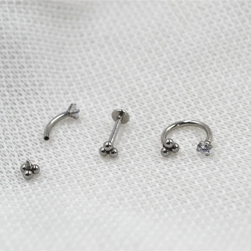 Lot50pcs 16g corpo jóias piercing-cz bolas rosca