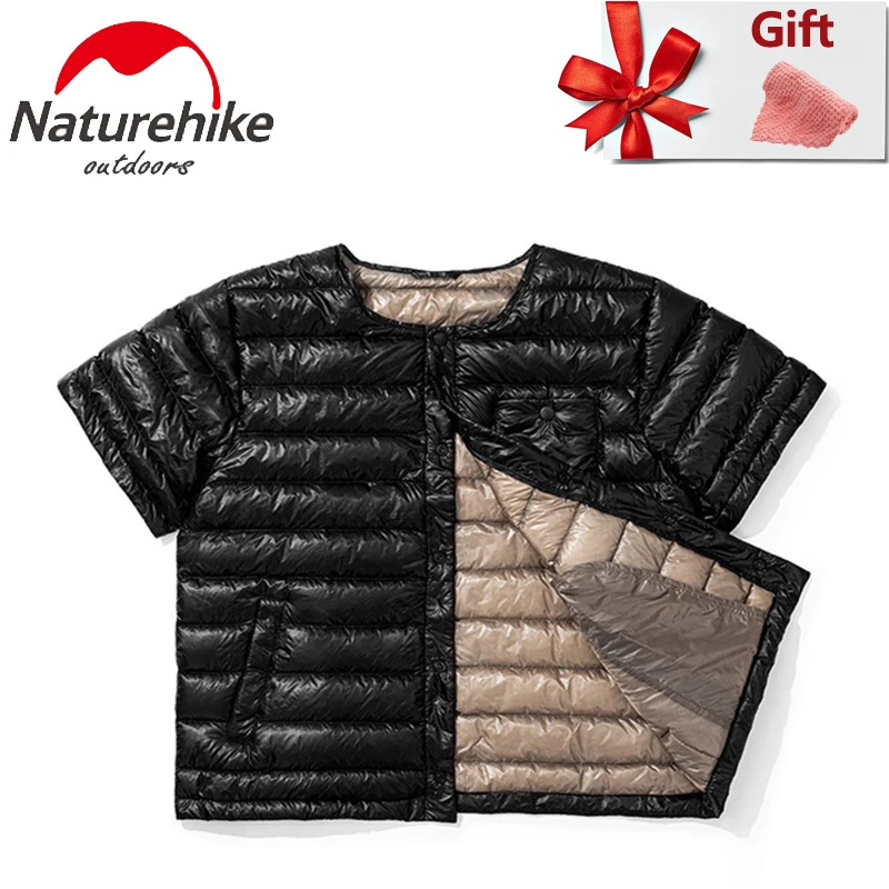 Жилет Naturehike с коротким рукавом белый гусиный пух уличный для отдыха модный