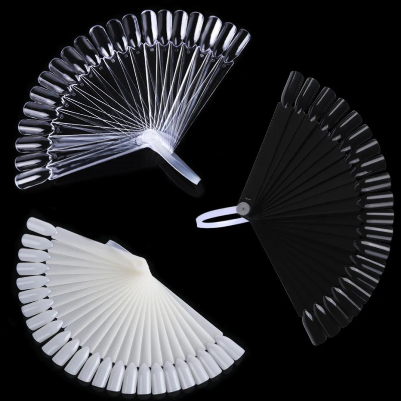 

32/24/12pcs False Nail Tips Fan Shaped Color Palette Card Display Practice Sticks Nail Style Swatches Nail Art Display Shelf