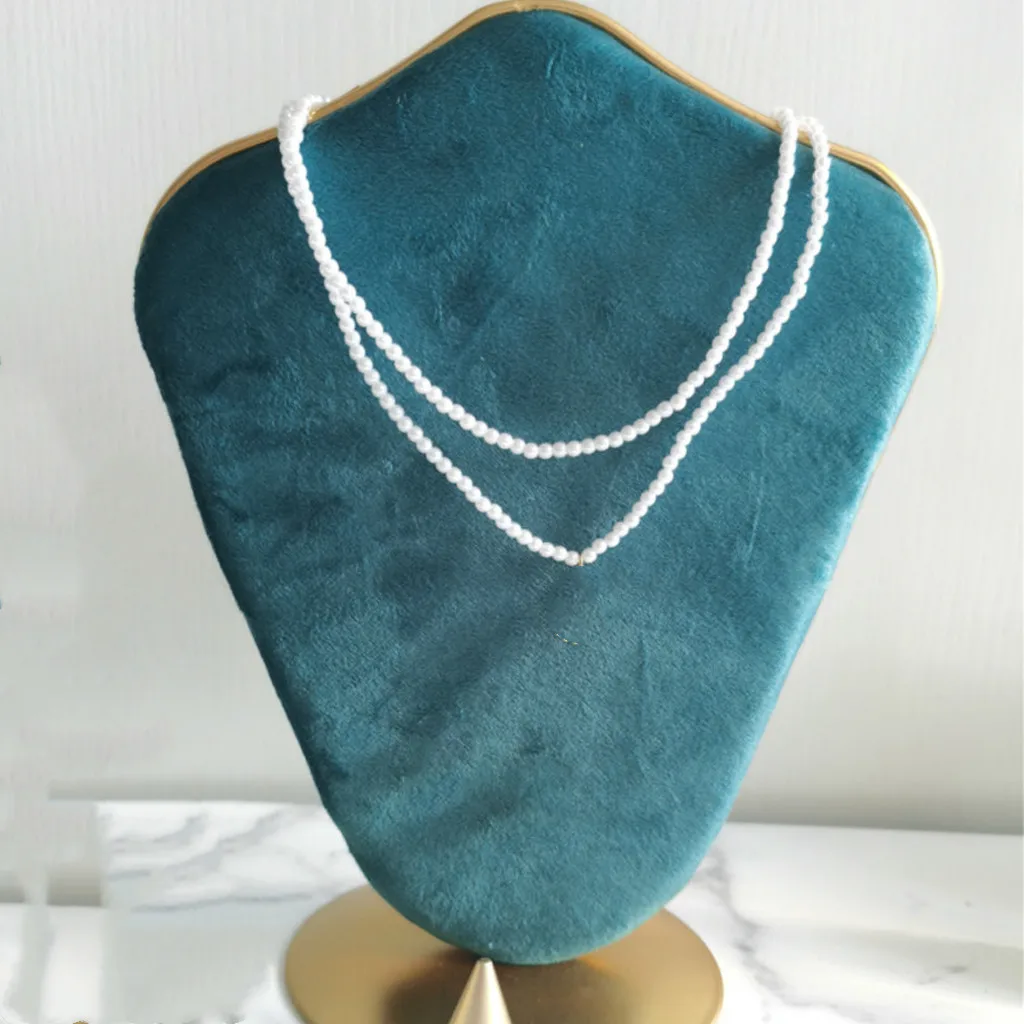 

Velvet Jewelry Necklace Chain Display Bust Stand Holder Rack for Retail Shop