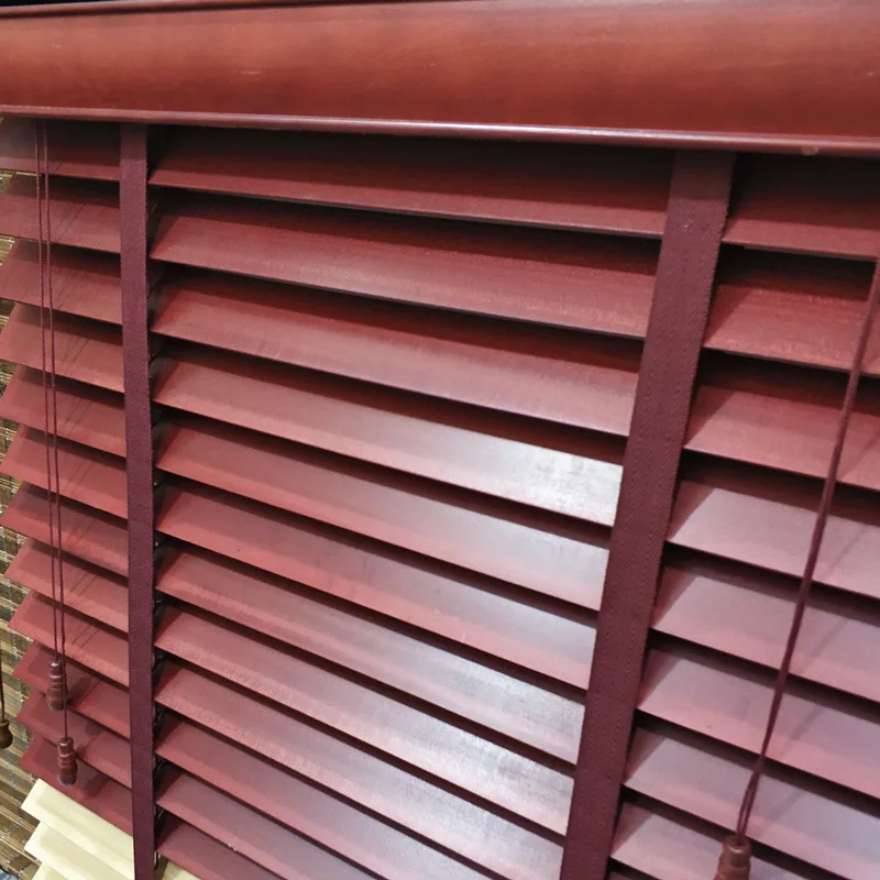Modern Minimalist Library Office Solid Wood Blinds Bathroom Kitchen S-Shaped Plastic Shade Blinds