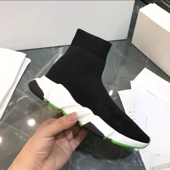 

2020 High Quality Suede Leather Shoes Socks Top Casual Must-have Comfortable Breathable Solid Black Simple Sneakers