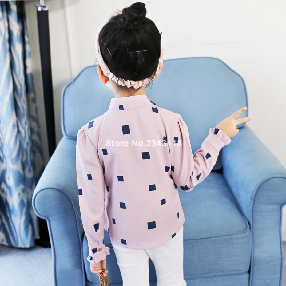 

Big Girls Blouse Spring Autumn Printed Kids Shirts For Girls Fashion Teenage Blouse For Girls 6 8 10 12 14 Year Clothes