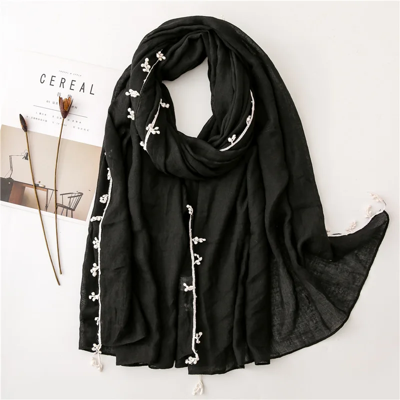 Designer knitted spring winter women scarf warm Cotton linen scarves shawls luxury brand neck bandana pashmina lady wrap