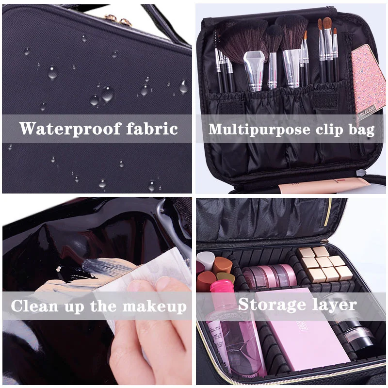 Makeup Case Brand Travel Cosmetic Bag For Women's Portable Beauticia Female Make Up Storage Box Nail Tool Suitcases makeup organizer,cosmetic bag,cosmetic storage bag,toiletry bag,makeup bag,cosmetic case