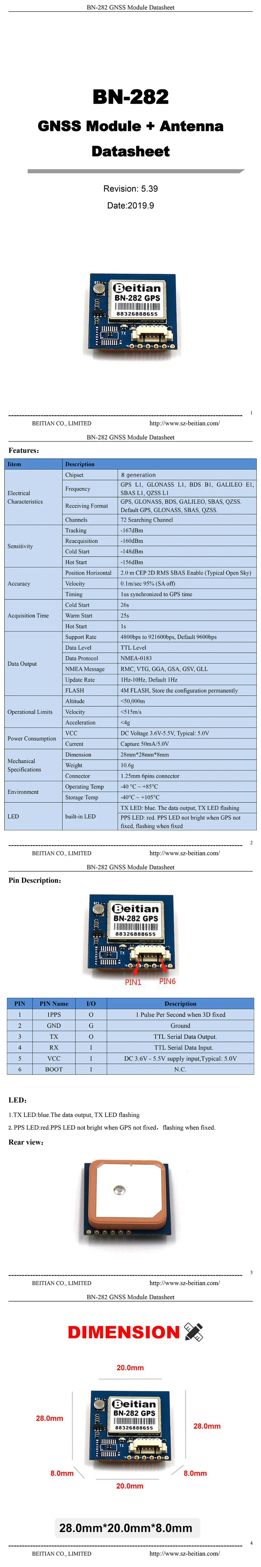 FZ4037 BN-282 GPS Module
