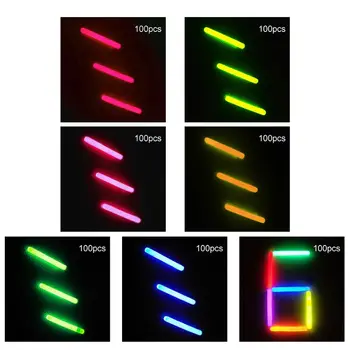 

100 Pcs/Set 12cm Mini Glow Sticks Party Glowstick Christmas Halloween Hanging Decoraction Camping Emergency Lights