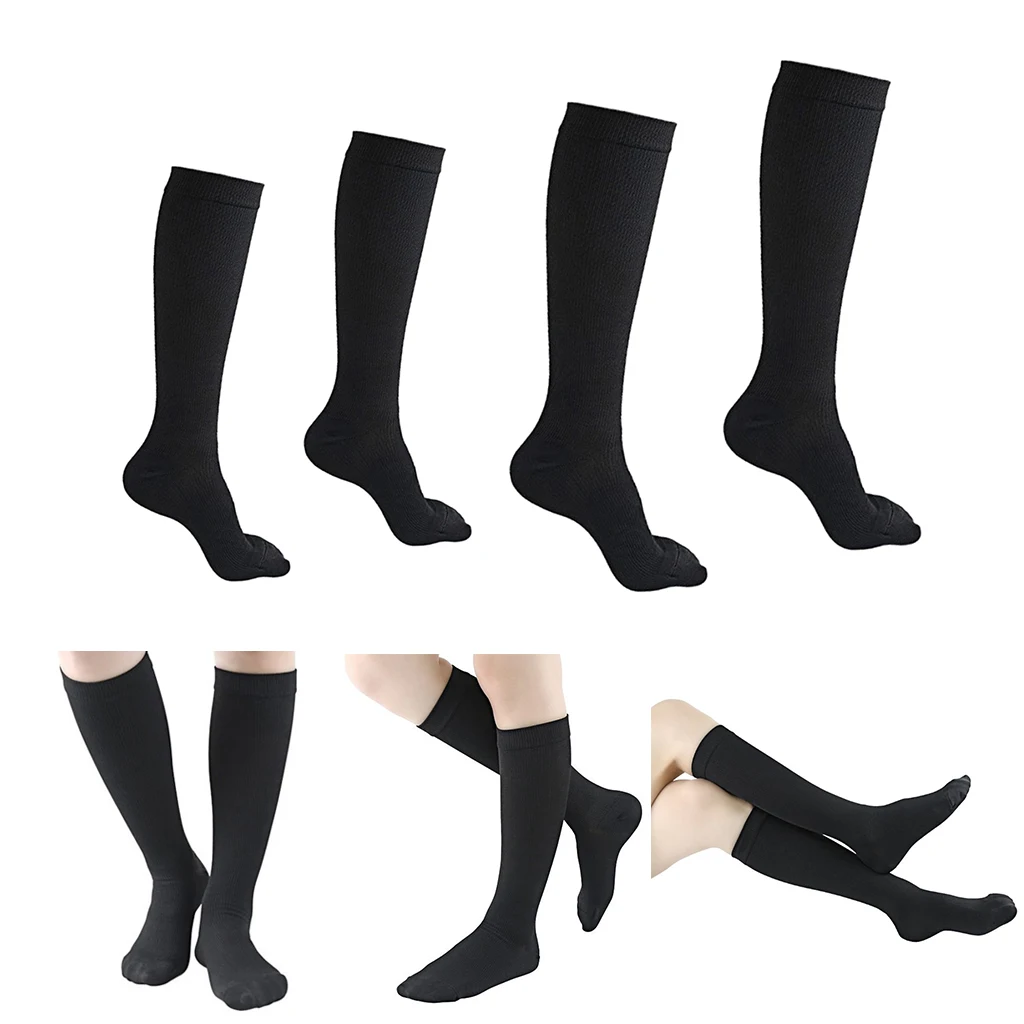 2 Pair Women Knee High Compression Socks For Running Athletic Nurse Fitness Gym