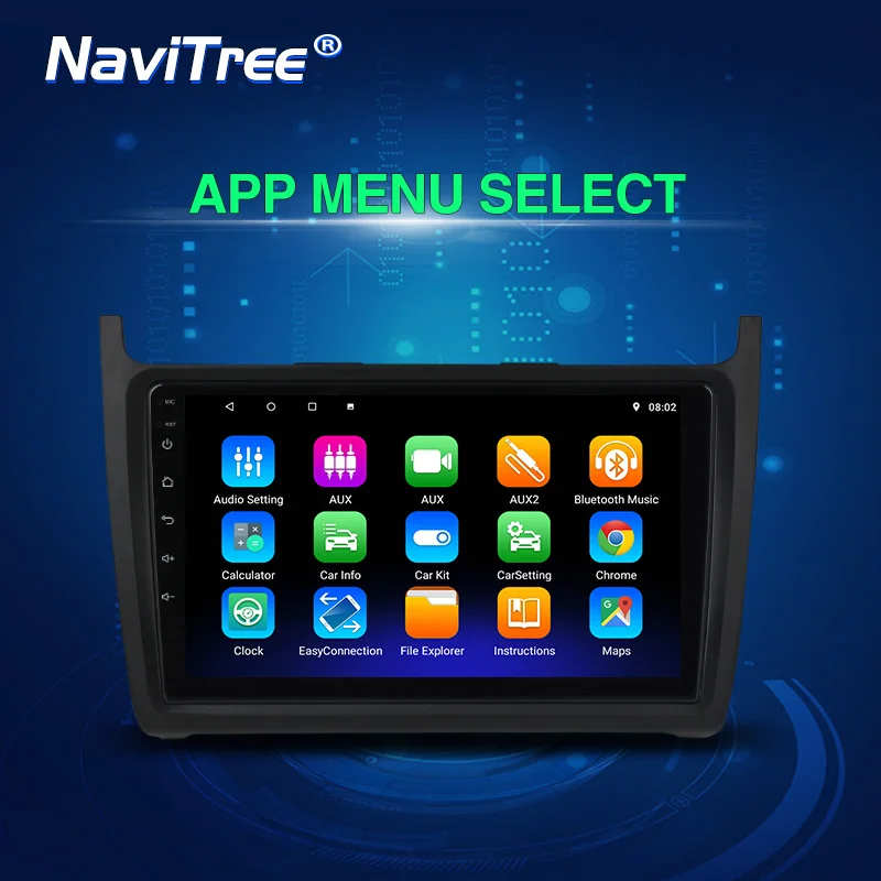 NaviTree 9 дюймов ips Android 9,0 автомобильный радио мультимедиа для VW POLO GOLF PASSAT CC JETTA TIGUAN TOURAN Bora Caddy bluetooth FM gps